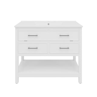 Bathroom Vanity With Ceramic Sink, Tip Out Tray & 2 Full Extension Drawers