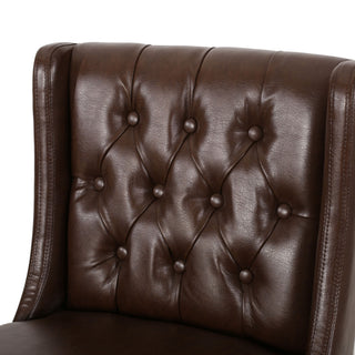 Solstara - Upholstered Dining Barstool With Button Tufted And Wing Back