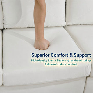 Modular L - Shaped Sectional Sofa 6 Seater 4 Piece Couch With Chaise