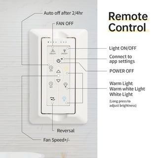 Ceiling Fan With Dimmable LED Light, 8 Blades, Smart Remote Control, Reversible DC Motor For Home Office And Living Spaces - Matte Black