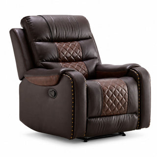 Heated Massage Recliner With Remote Control - Brown