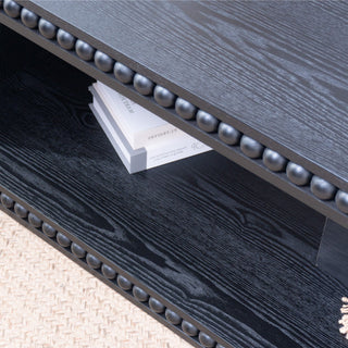 Beaded Edge Coffee Table With Open Storage Shelf