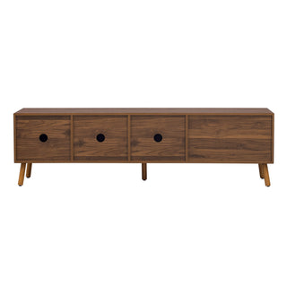 TV Stand, Cabinet For Living Room, Fits TVs Up To 80" - Walnut