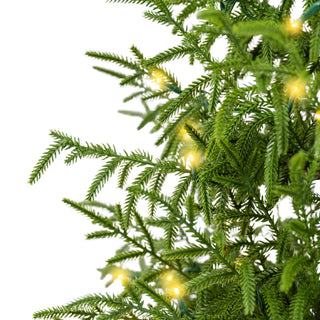 4 Piece Christmas Artificial Trees With Sturdy Bases, Pre Lit Wreath & Garland, Warm LED Lights, Indoor Holiday Decor - Green