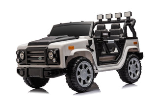 12V7A 30W*2 Four-Wheel Drive Seat One Button Start, Forward And Backward, High And Low Speed, Music, Front Light, Power Display, Two Doors Can Open, 2.4G R / C, Seat Belt Four Wheel Absorber