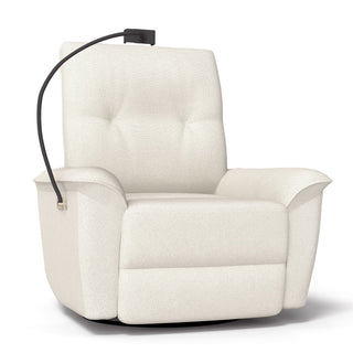 270° Power Swivel Rocker Recliner Chair With Phone Holder, Electric Glider Reclining Sofa With USB Ports For Living Room Bedroom - Beige