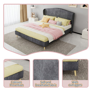 Upholstered Bed, Tufted Headboard, Comfortable Sleep
