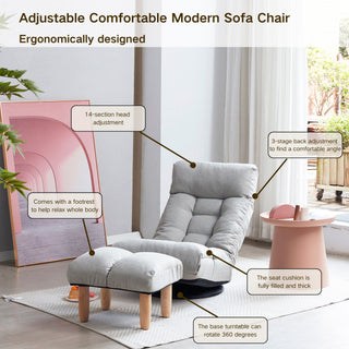 Adjustable Japanese Reclining Floor Chair Sofa With Metal Frame For Living Room