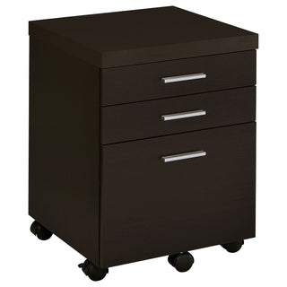 Ulloa - L Shape Desk With Mobile File Cabinet - Cappuccino