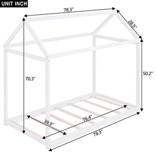 Wooden House Shaped Bed