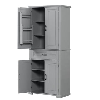 Bathroom Storage Cabinet With Doors And Drawer, Adjustable Shelf