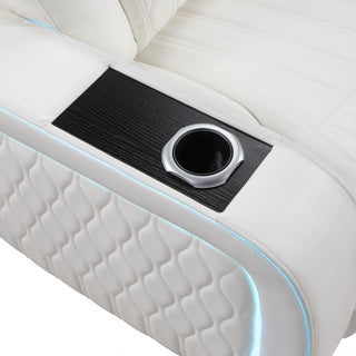 Electra - Power Reclining Sofa With Power Headrests, Drop Down Table, Reading Light, Massage, LED Lighting And USB Control