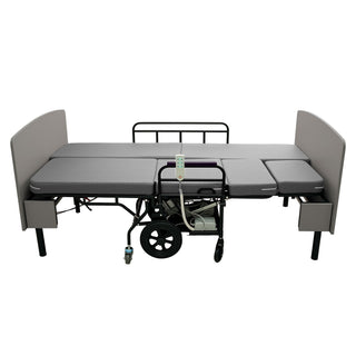 Dual Motor 3 In 1 Electric Nursing Bed Convertible To Wheelchair & Stretcher - Gray