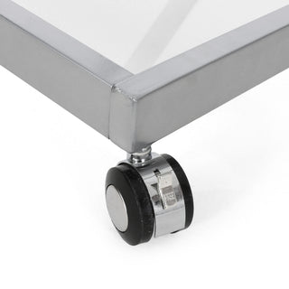 Modern Z Shaped Bar Cart With Tempered Glass Shelves - Silver