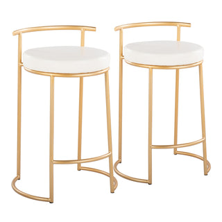 Fuji - Round Contemporary Fixed Height Counter Stool (Set of 2)
