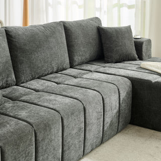 L - Shaped Sectional Sofa With Cup Holders & Side Pockets
