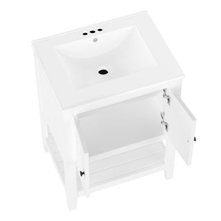 Modern Bathroom Vanity With Sink And Open Shelf