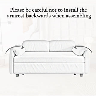 Sofa, Dual Purpose Lounge With Retractable Queen Size Bed