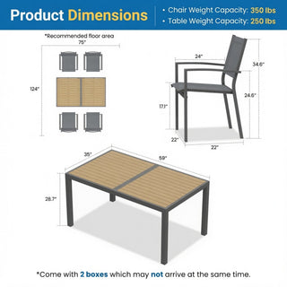 5 Piece Patio Dining Set With Table And Chairs For Outdoor Use - Gray
