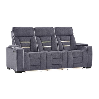 Austin - Reclining Sofa With Storage Arms - Gray
