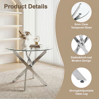 Round Dining, Kitchen Table For Dining Room - Chrome