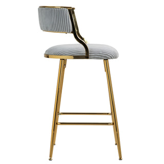 Counter Height Bar Stools With Powder Coating Base And Footrest (Set of 2) -