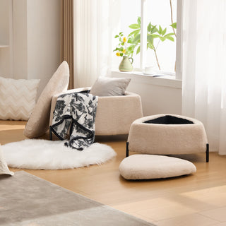 Upholstered Storage Ottoman Set With Reversible Lid