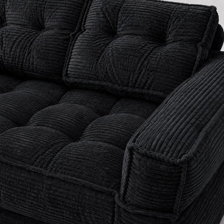 2 Seater Modular Corduroy Sofa With Chaise Lounge For Living Room