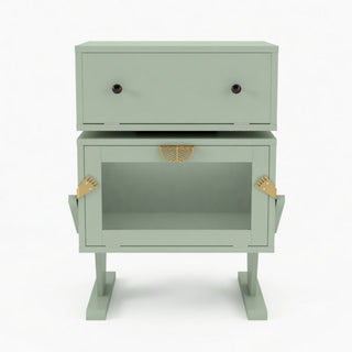 Robot LED Nightstand With 360° Rotating Drawer