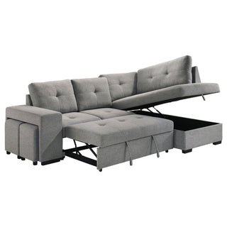 Atkinson - Sleeper Sectional Sofa With Lift Top Chaise - Gray
