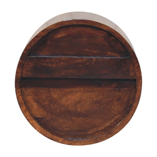 Floating Circle Bedside Table - Chestnut