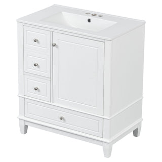 Freestanding Bathroom Vanity With Sink, Soft Close Door, 3 Drawers