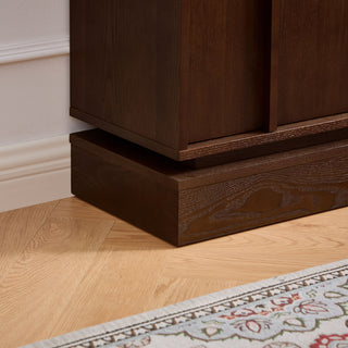 Fluted Sideboard Buffet Cabinet With 2 Doors And Adjustable Shelf, Storage Cabinet For Entryway
