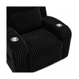 Power Recliner With Cup Holders And Ambient LED Lighting - Black