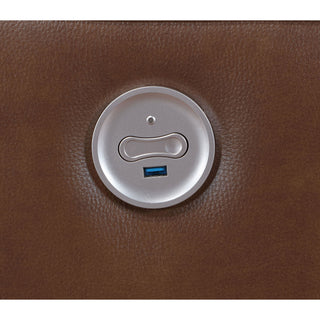 Denson - Upholstered Power Recliner Chair With USB Charging And Smooth Button Recline - Brown
