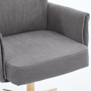 Ergonomic Mid-Back Office Chair With Striped Fabric - Gray