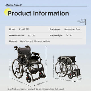 Premium Lightweight Foldable Transport Wheelchair For Adults