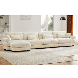 Super Comfort Oversized Modular Sectional Sofa With Movable Ottoman
