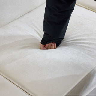 Cloud Sofa With Removable Ruffled Skirt With Ottoman And Flared Arms