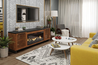 Fireplace TV Stand Console For TVs Up To 100" - Black / Bourbon