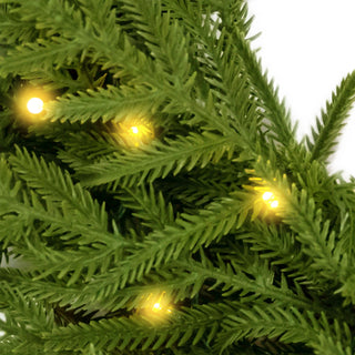 4 Piece Christmas Artificial Trees With Sturdy Bases, Pre Lit Wreath & Garland, Warm LED Lights, Indoor Holiday Decor - Green