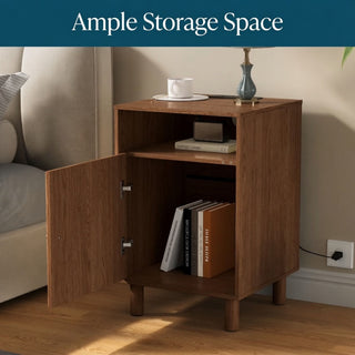 Nightstand With Charging Station & Storage