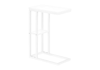 Accent Table, C - Shaped, Marble Look Contemporary & Modern Convenient Design