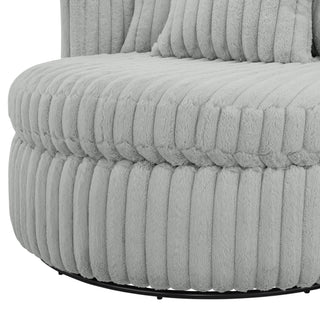 Mindy - Oversized Swivel Barrel Chair - Gray