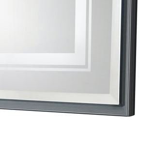 LED Bathroom Beveled Mirror, 3000 - 6000K Gradient Front And Backlit LED Mirror For Bathroom, 3 Colors Dimmable, Ip54 Enhanced Anti Fog