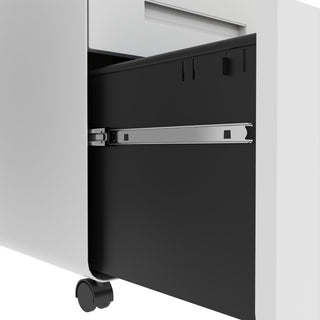 3-Drawer Mobile File Cabinet With Lock, On Casters, Holds A4/Letter Files
