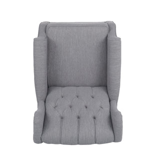 Sheila - Contemporary Fabric Tufted Wingback Rocking Chair - Gray