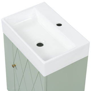 Modern Bathroom Vanity With Sink, Diamond Pattern Doors