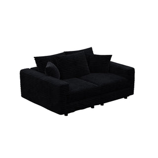 Convertible Deep Seat Sofa With Soft Pillows And Ottomans