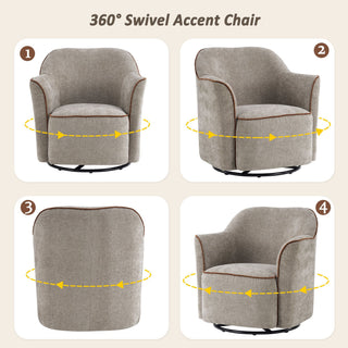 360° Swivel Accent Chair With Flared Arms